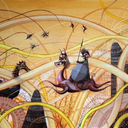 The knight and the Dragon 100 X 81-min