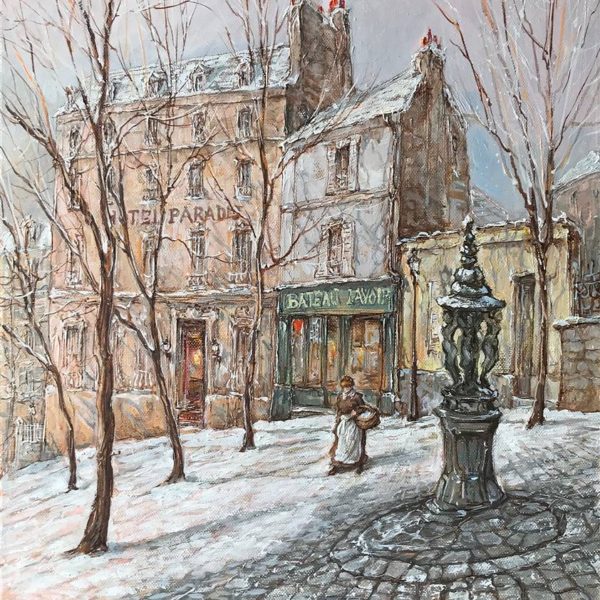 洗濯船 Winter morning at Bateau Lavoir 38_46cm-min