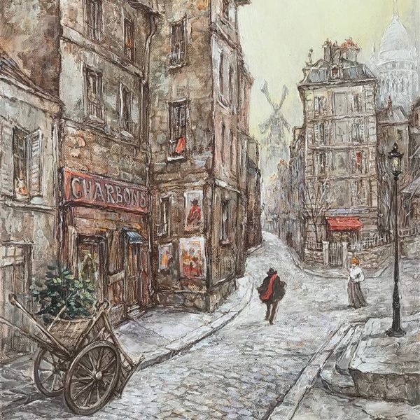 蒙马特老街 Old street in Montmartre 38_46cm-min